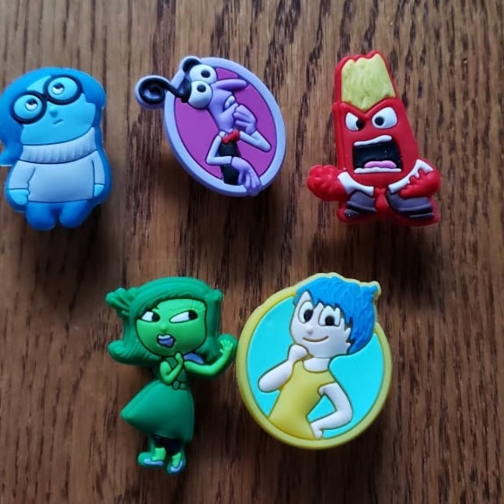 New Set of Inside Out Movie Croc Shoe Charms, 5 in set